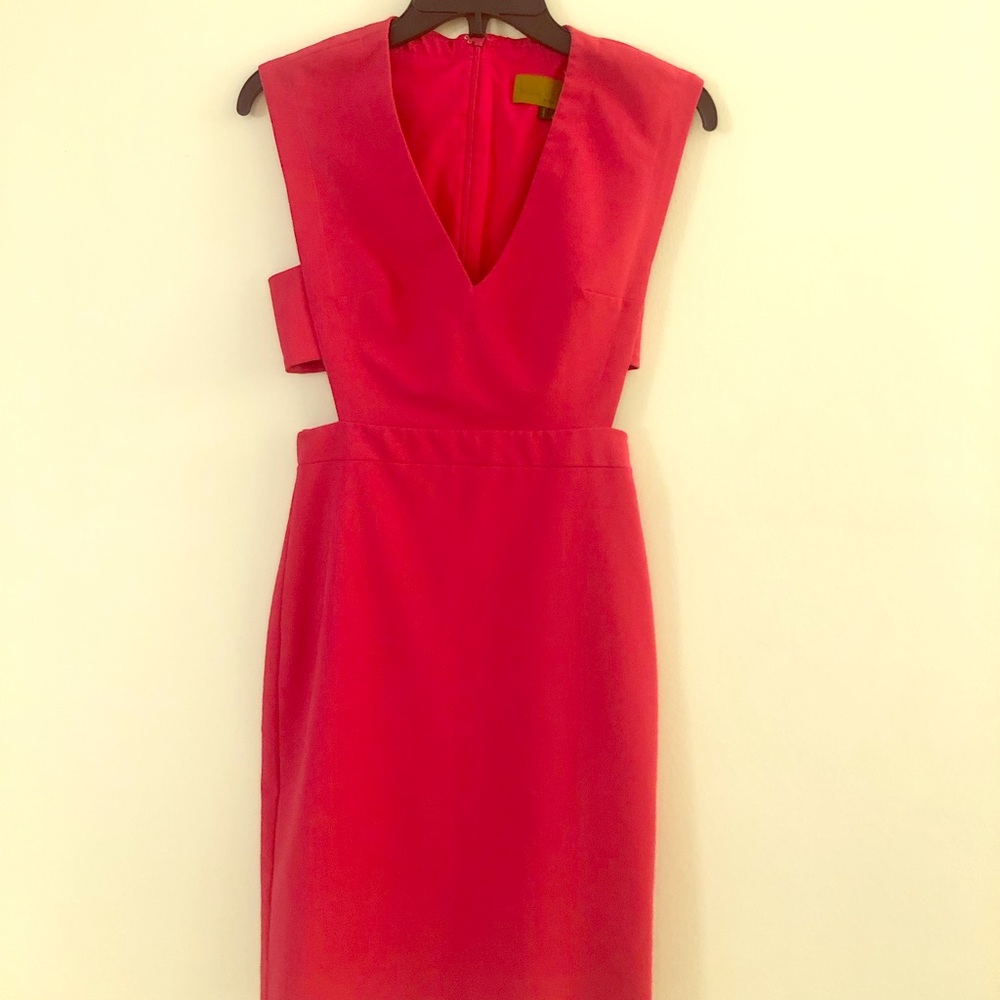 Nicole Miller Cutout V-neck Sheath Dress
